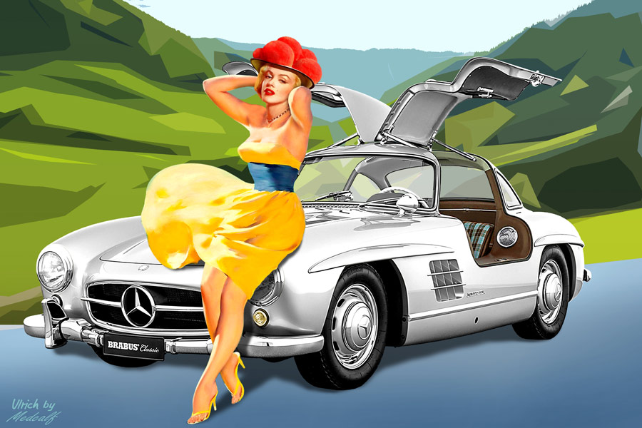Schwarzwaelder-Bollenhutbild-Mercedes-Marilyn-Pin-Up-von-Ulrich
